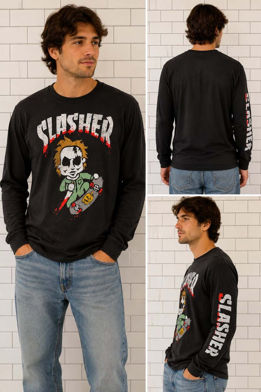 Halloween (licensed) Halloween Michael Myers Slasher Long Sleeve Shirt XL